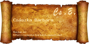 Császka Barbara névjegykártya