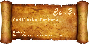 Császka Barbara névjegykártya