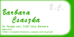 barbara csaszka business card